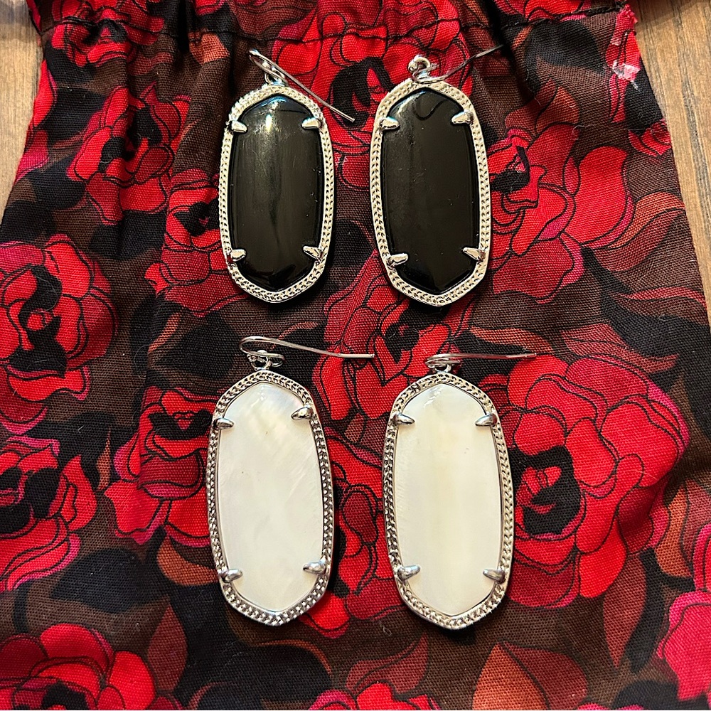 Kendra Scott Set- Black & White Elle Drop Earrings